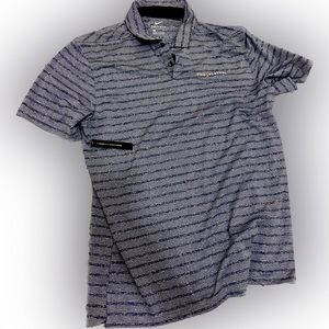 Nike Medium dry vapor stripe blue, PGA tour drive fit golf shirt